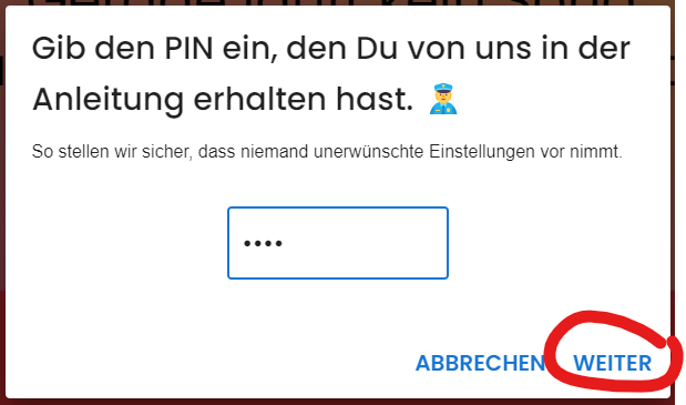 PIN eingeben
