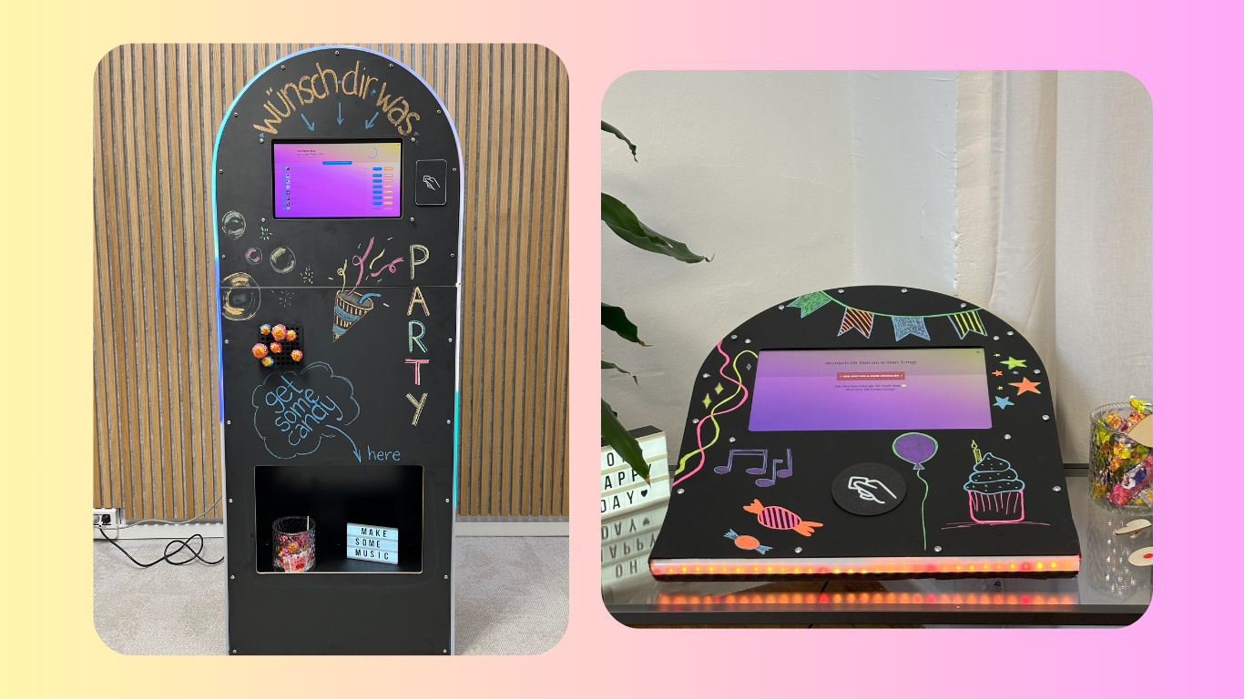 Jukebox stehend und Jukebox mini im Vergleich