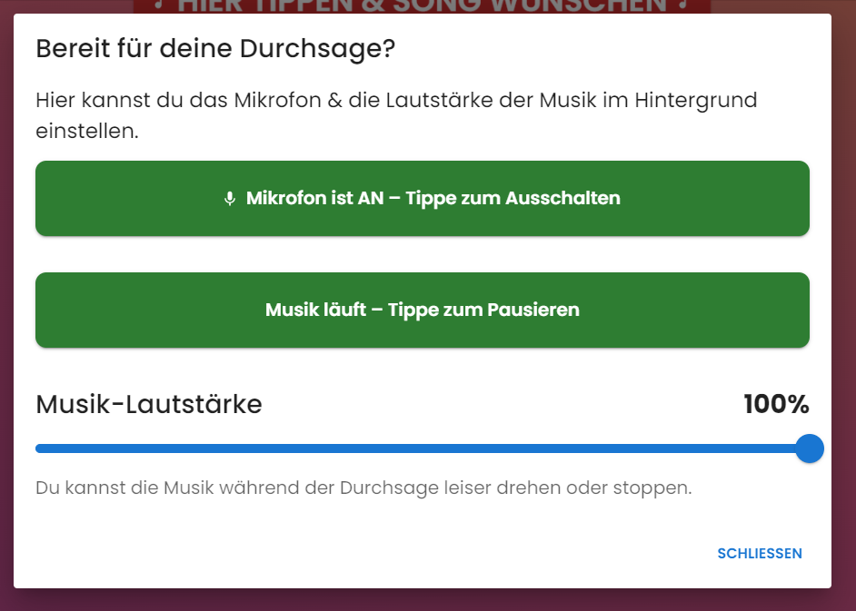 Musik läuft