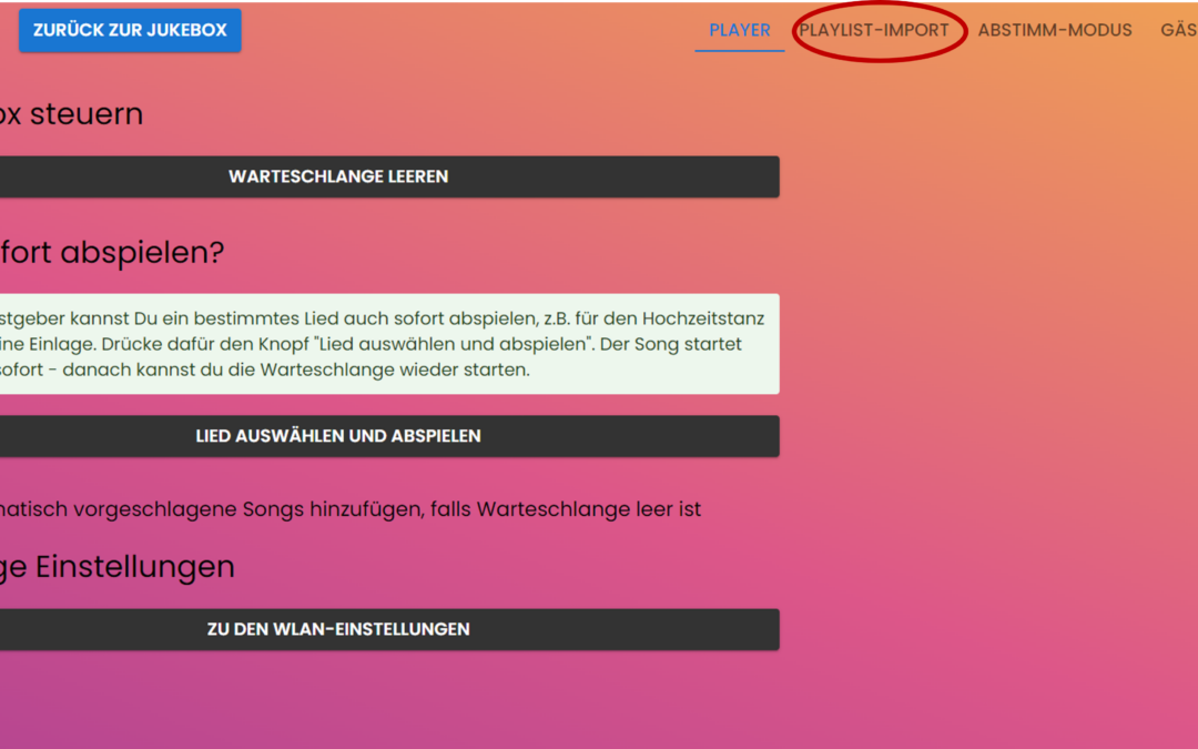 So lädst Du eine Playlist auf der Jukebox